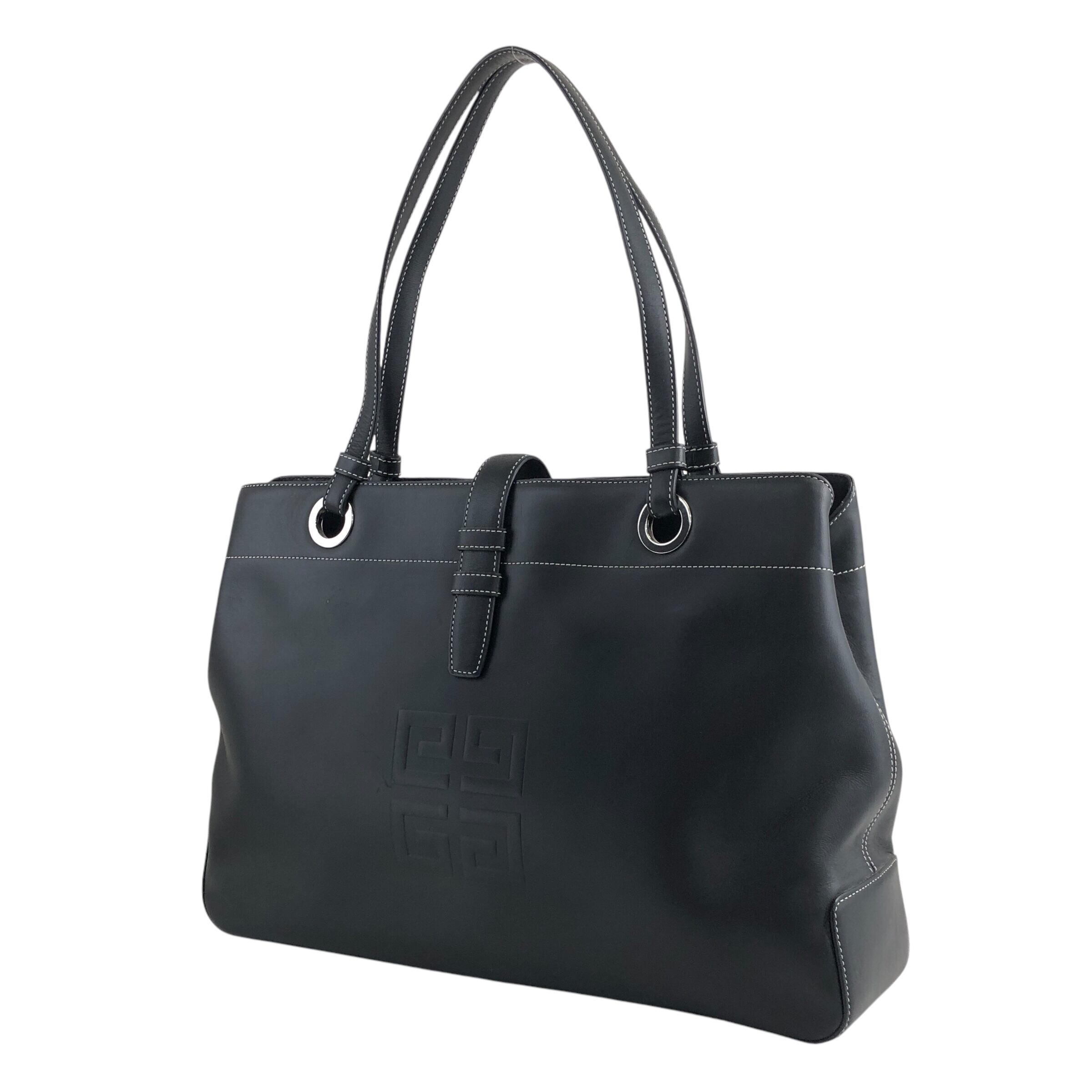 GIVENCHY ジバンシィ トートバッグ ブラック ロゴ レザー vintage