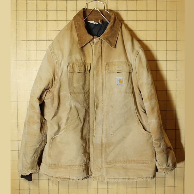 ビッグサイズ 80s USA製 100YEARS Carhartt カーハート カバーオール ブラウン ダックジャケット 裏キルティング  メンズ2XL相当 古着　121119aw43 | 古着屋ataco garage powered by BASE