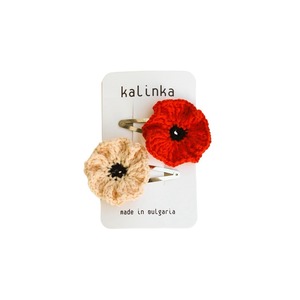 送料無料 kalinka/Flower Clip Set-Cloud/Red