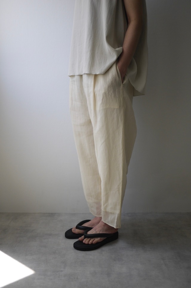 TENNE HANDCRAFTED MODERN / new organza layered pants（BEIGE × WHITE）