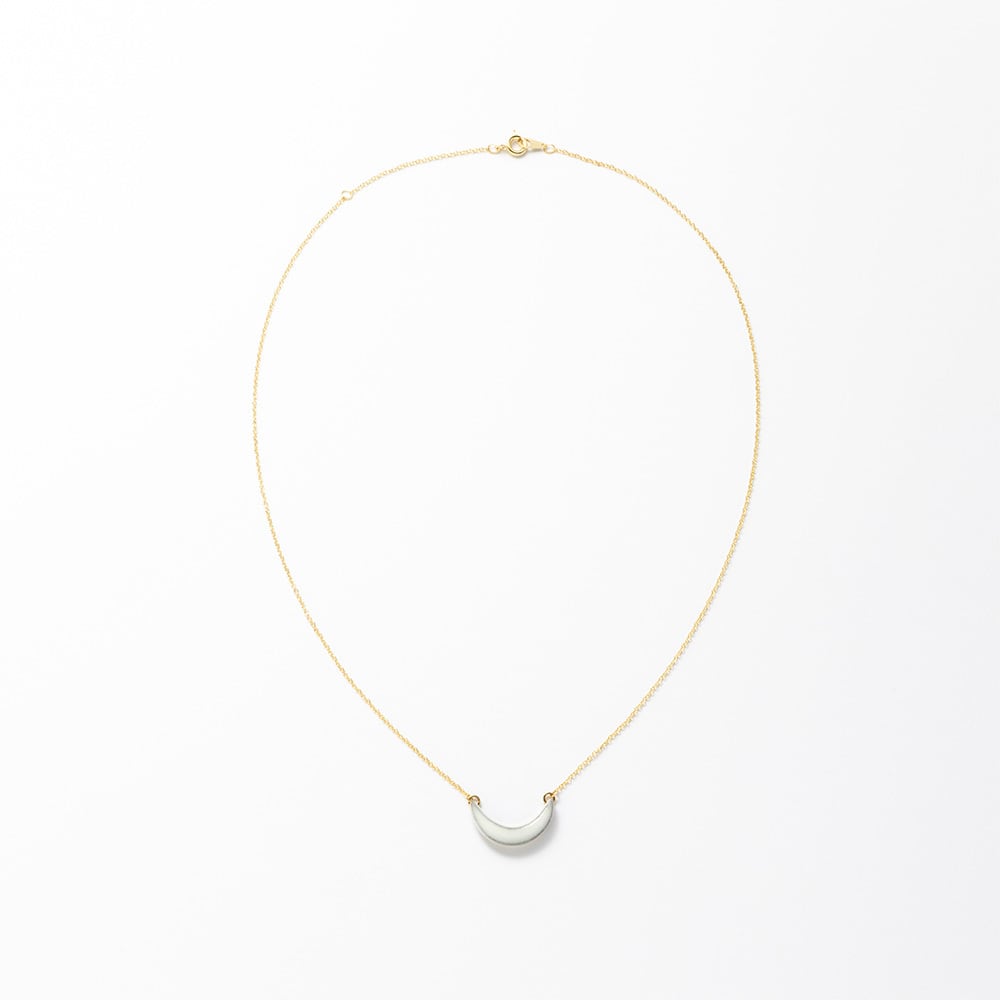 MIKELOオリジナル 陶器「tou」下弦の月 ネックレス ｜白磁×ゴールド