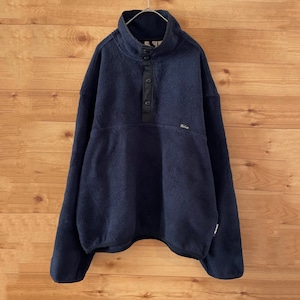 【Woolrich】USA製 ハーフスナップ フリース ジャケット ネイビー  サイズL プルオーバー ポーラーテック アメリカ古着