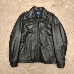 90s OLD GAP/Leather jacket/S/レザージャケット/ブラック/本革/シングルライダース/ギャップ