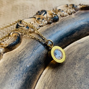 ストーンローマナンバーネックレス ゴールド