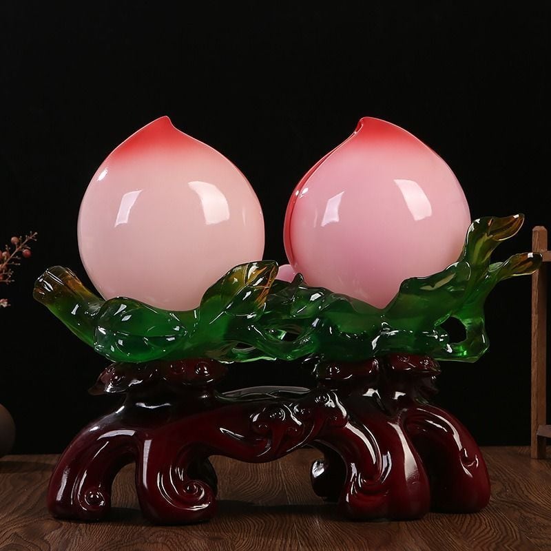 桃 モモ 置物 幸運 長寿 縁起物 魔除け 厄除 開運 幸運 財運 金運 安産