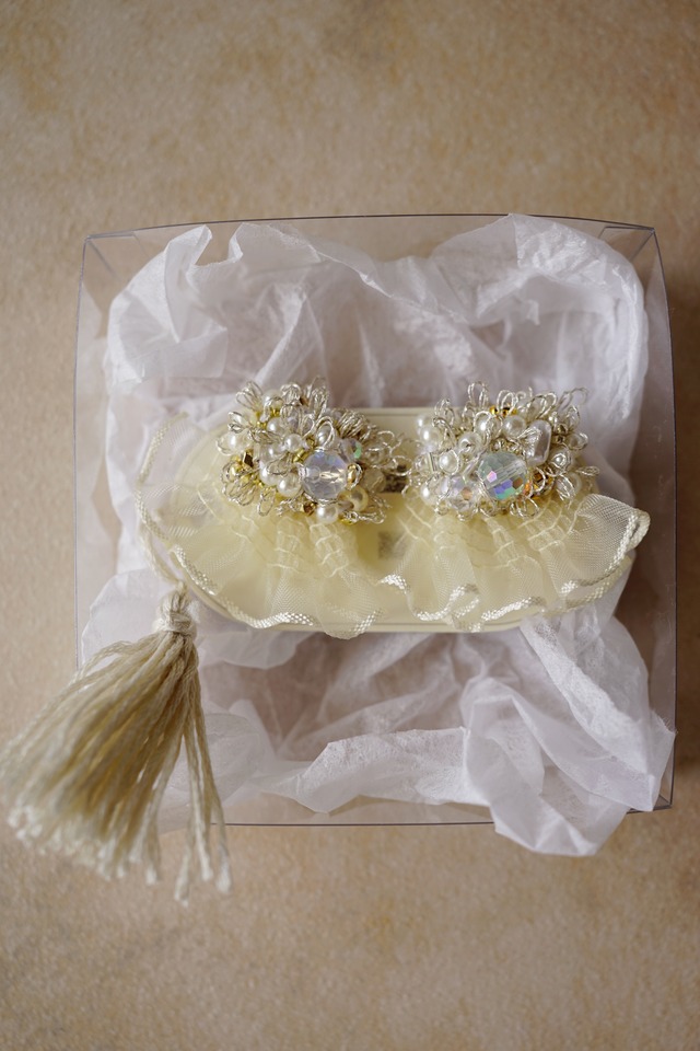 short lace white/ ピアス