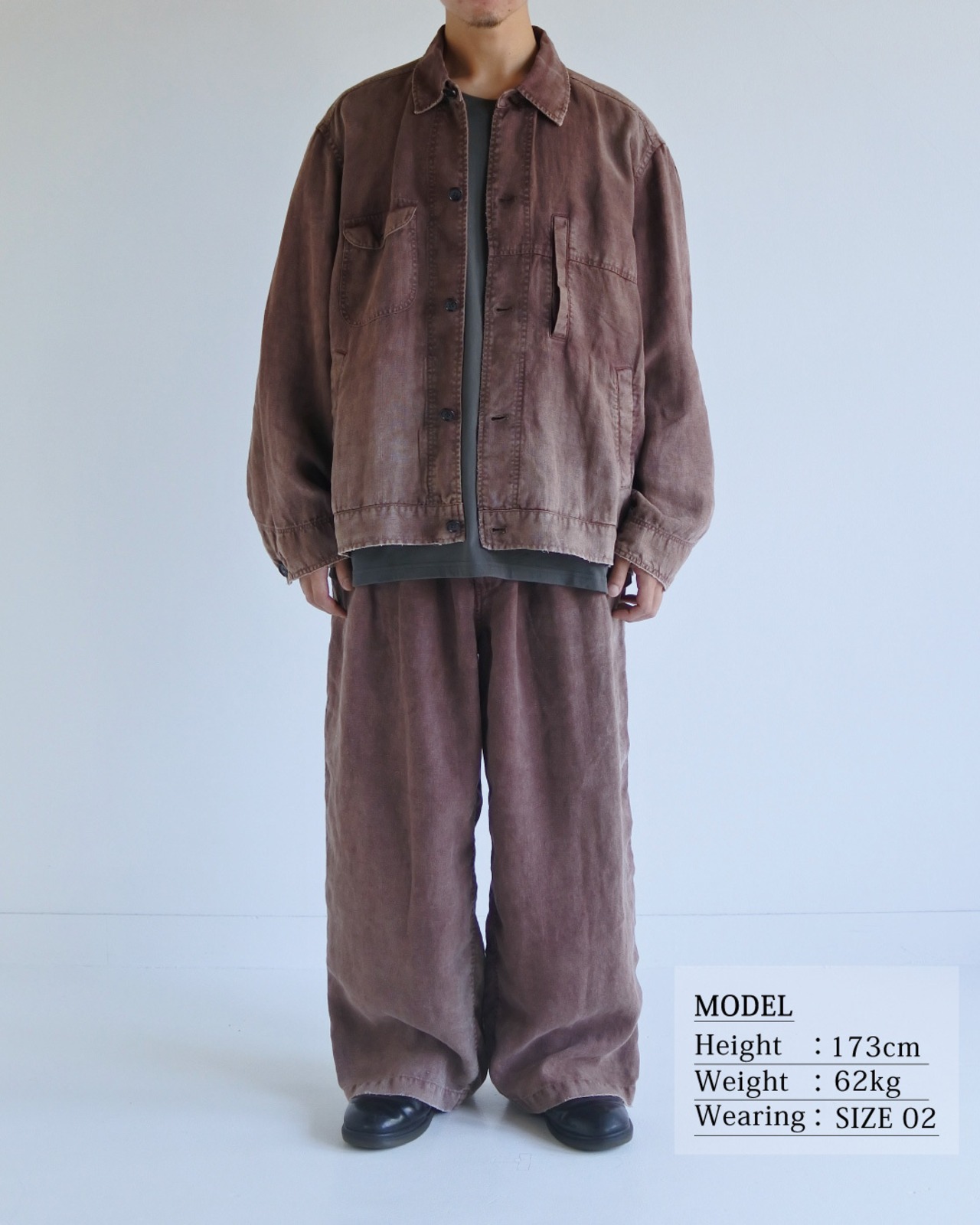 ANACHRONORM / FADED SULFUR DYED LINEN UTILITY JACKET