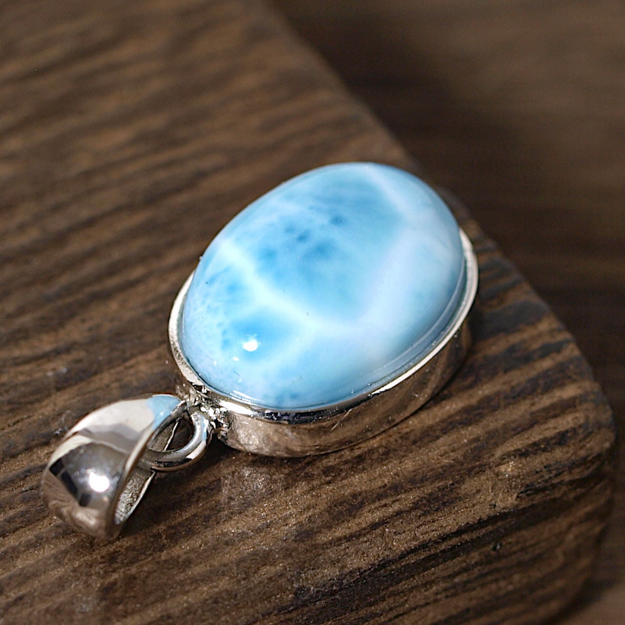 一点物】ラリマーオーバルsilver925ペンダントトップNo.5 | Natural Style