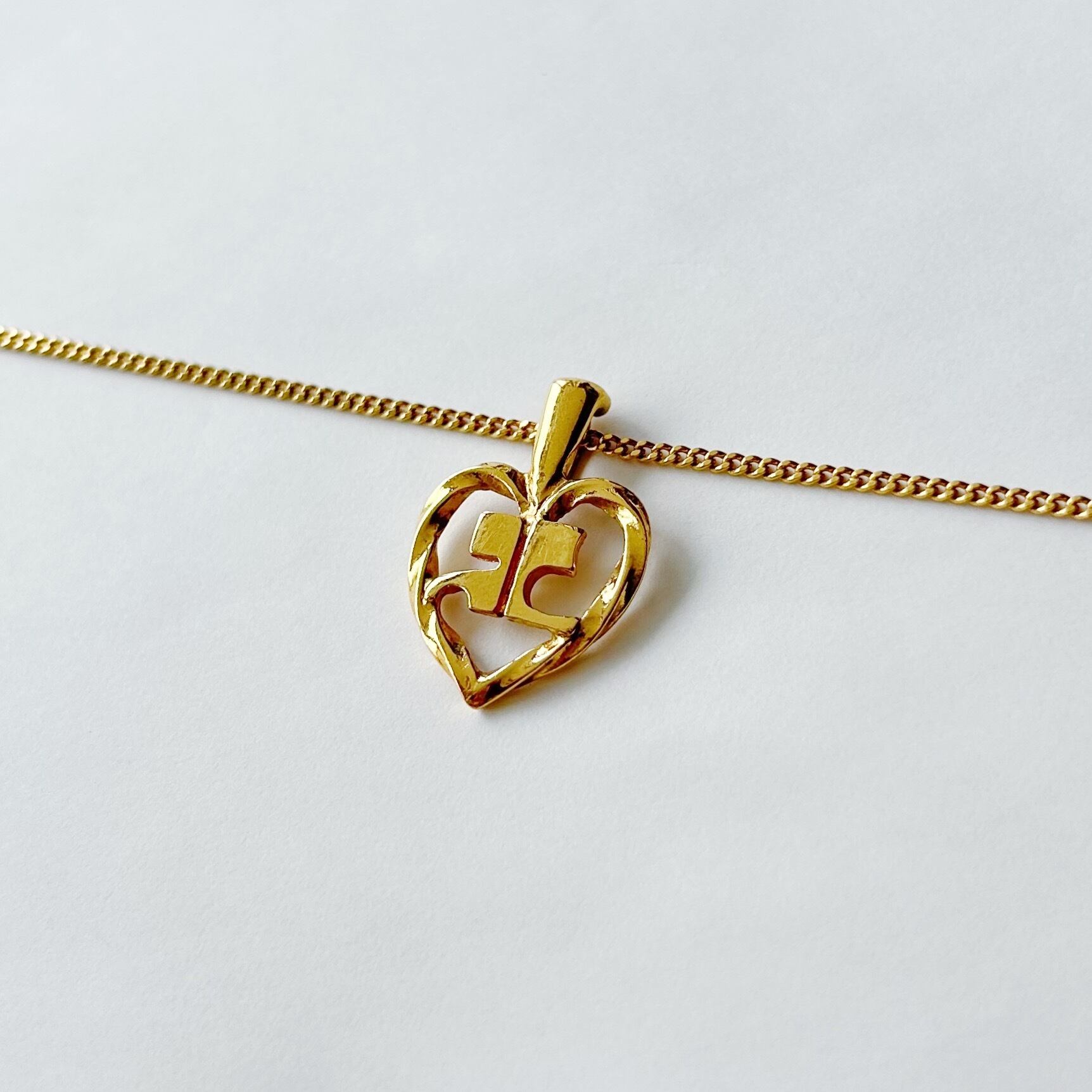 courreges ネックレス＆リング C7126】courreges heart emblem necklace/クレージュ/ネックレス