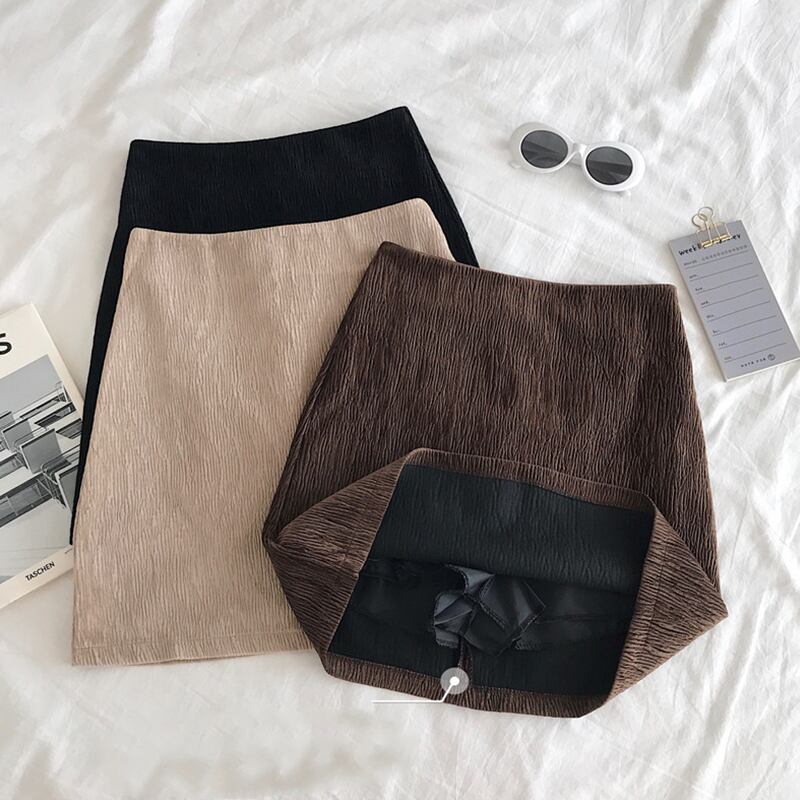 ショートスカート スプリングオータムハイウェストウェストAライン 春物 秋物 試着室10388542693