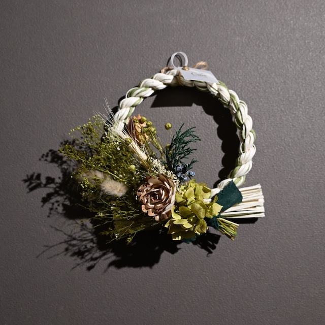 洋風ナチュラルしめ縄【グリーン】Y-54 ≪限定１点≫