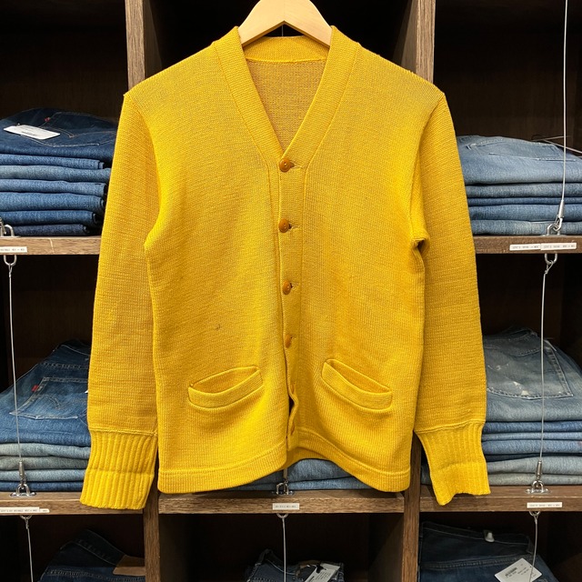 1950'S MUSTERD WOOL CARDIGAN