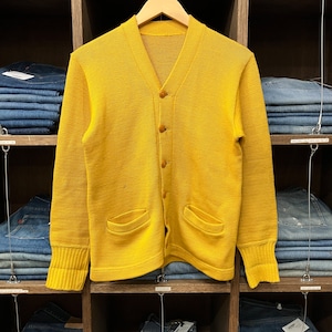 1950'S MUSTERD WOOL CARDIGAN