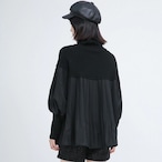 High-neck pleated knit sweater (ME013)