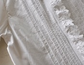 フランス 1900s 空虚な花と実とサーカス襞飾りのあるフリルレースブラウス アンティーク