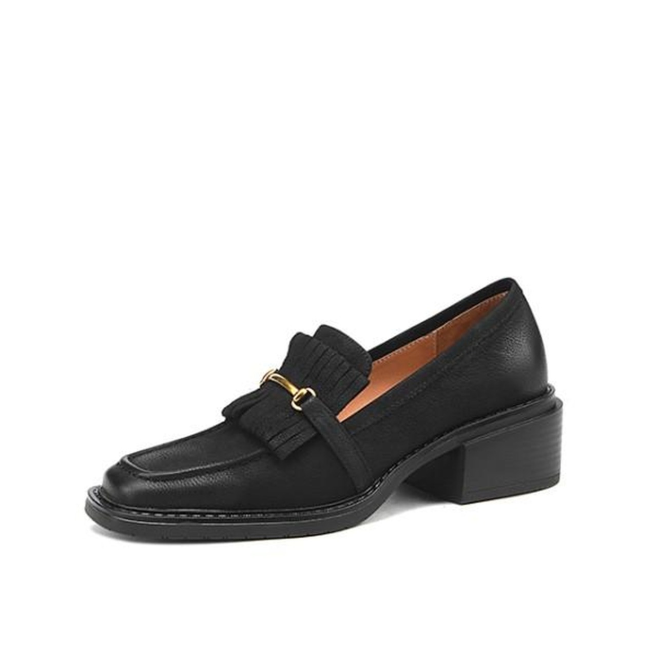 タッセル＆メタルバックルスクエアローファー W10312