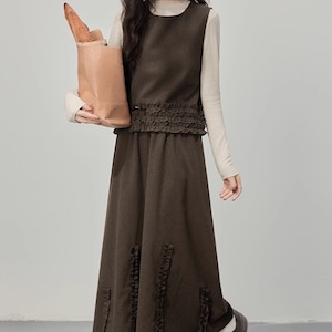 【3点セット】レトロベスト+トップス+フレアスカート ・9351 【3点セット】レトロベスト+トップス+フレアスカート ・9351