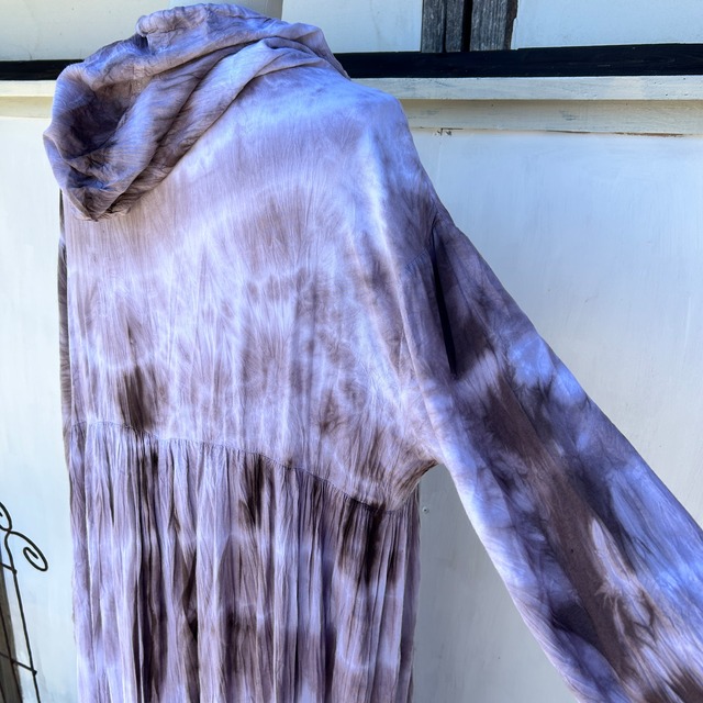 タイダイフーディロングガウン
