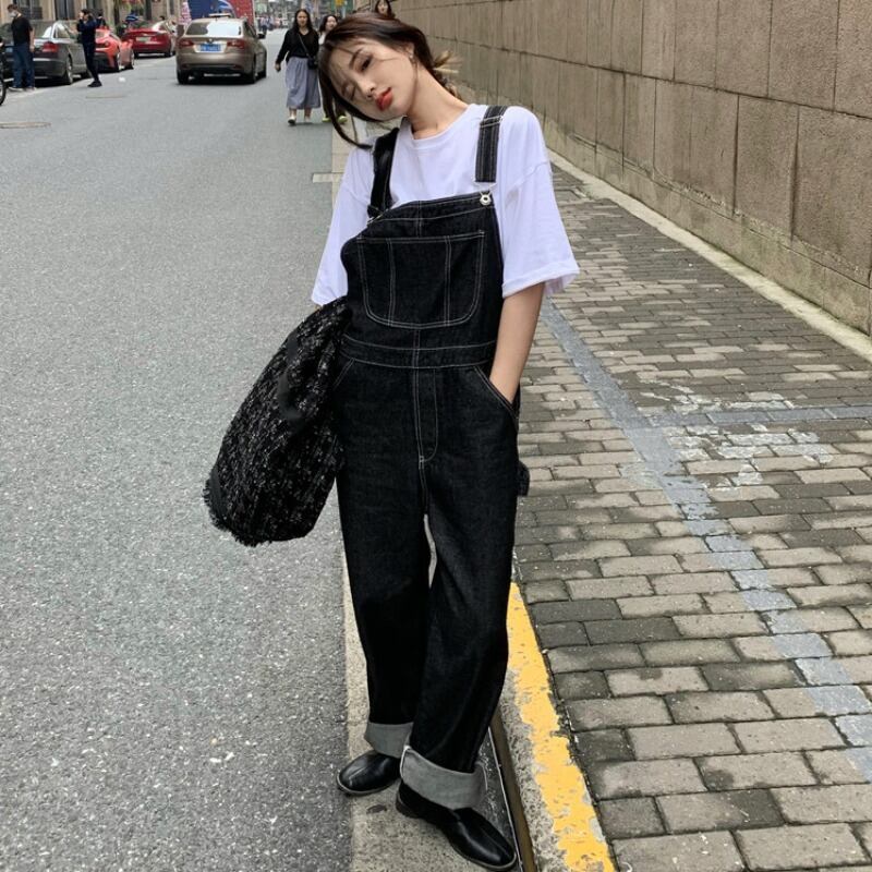 レディースハイウェストウェストルーズスプリングブラックパンツ 春物 YY-ファッション17854075308