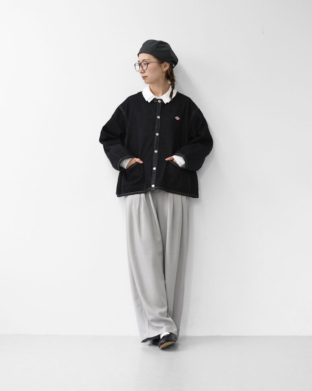 DANTON [ダントン] W DENIM COLLARLESS JACKET [DT-B0397DNS] デニム
