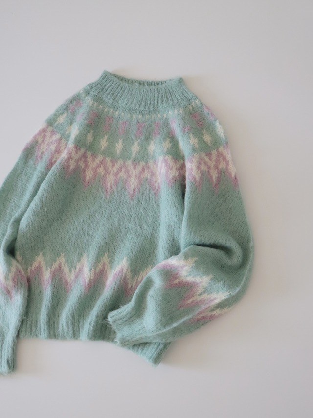 ●made in ITALY mohair design nordic sweater