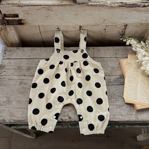 【BABY】韓国風　ドット柄サロペット