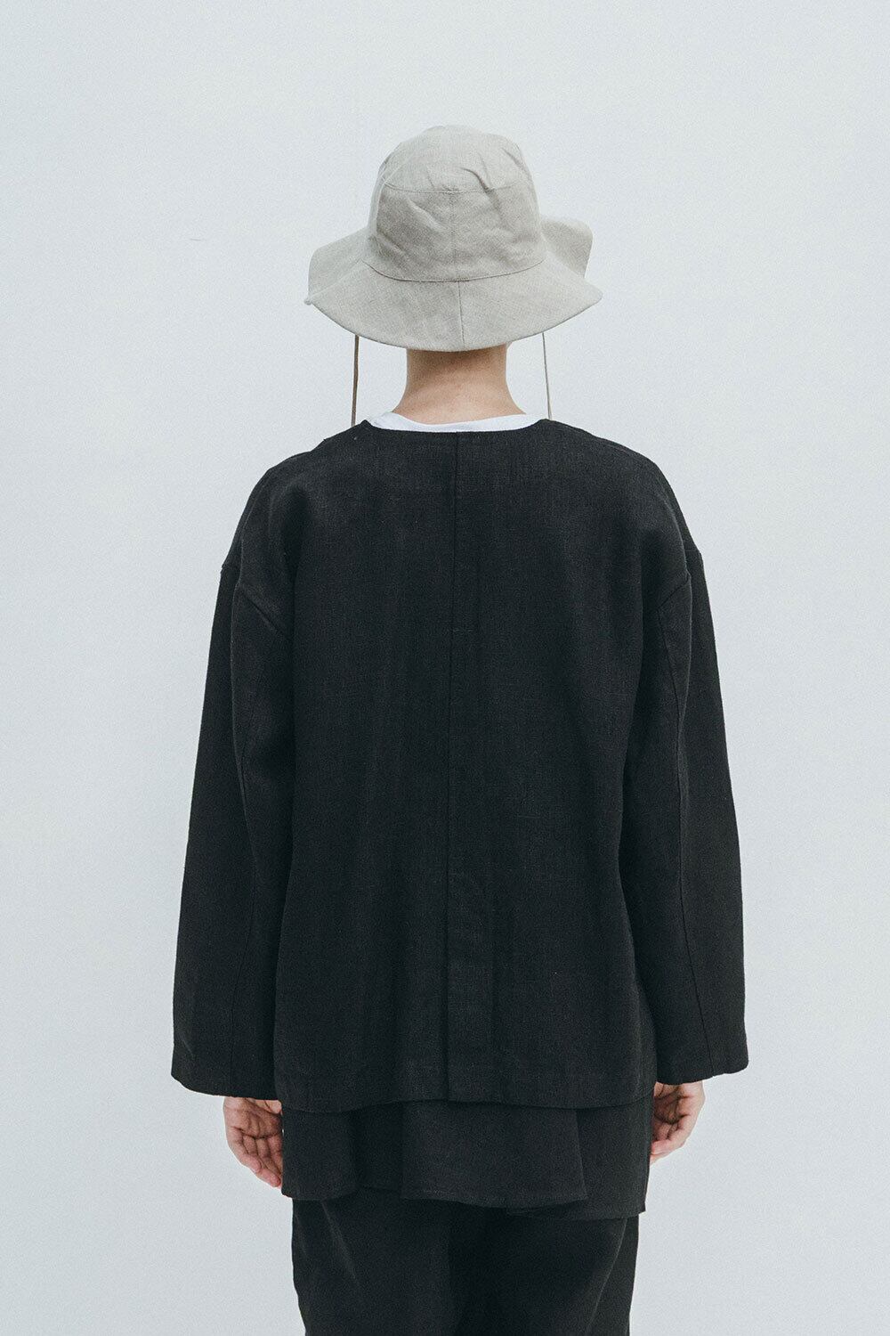fog linen work｜コーラノーカラージャケット（厚地リネン）col