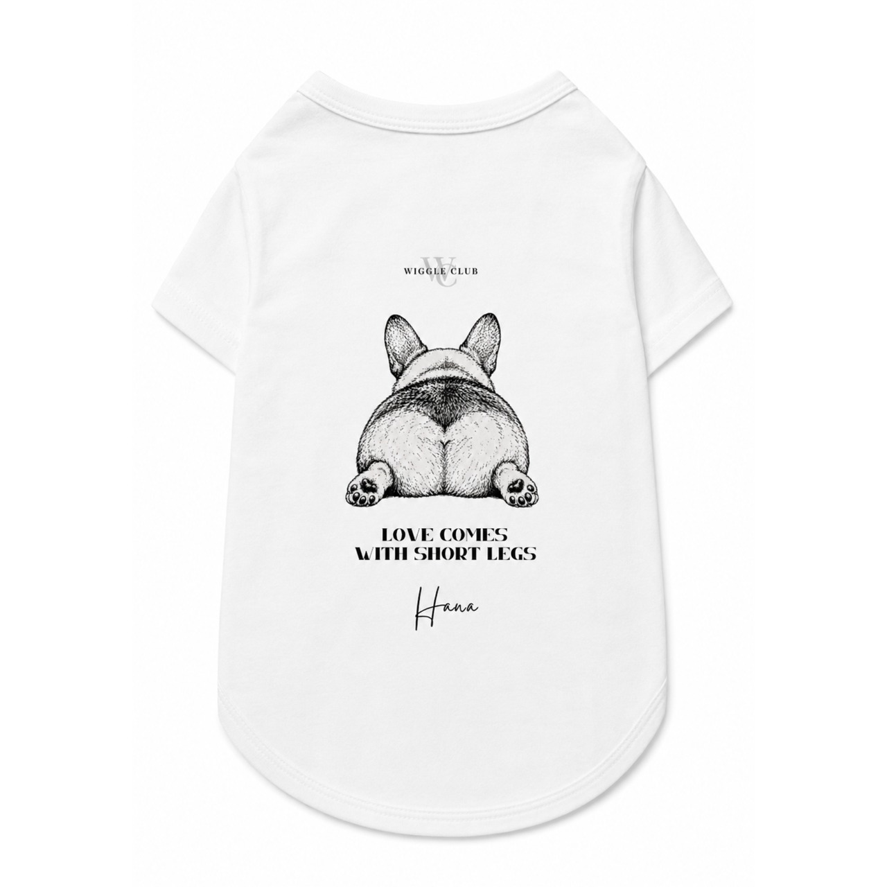 THE WIGGLE VIEW / BUM ver. Dog Tee 【名入れ対応】　[D0006]