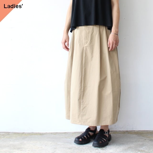 【26AW】HAVERSACK 塩縮ツイルコクーンスカート Salt-Shrinking Twill Cocoon Skirt (Beige)
