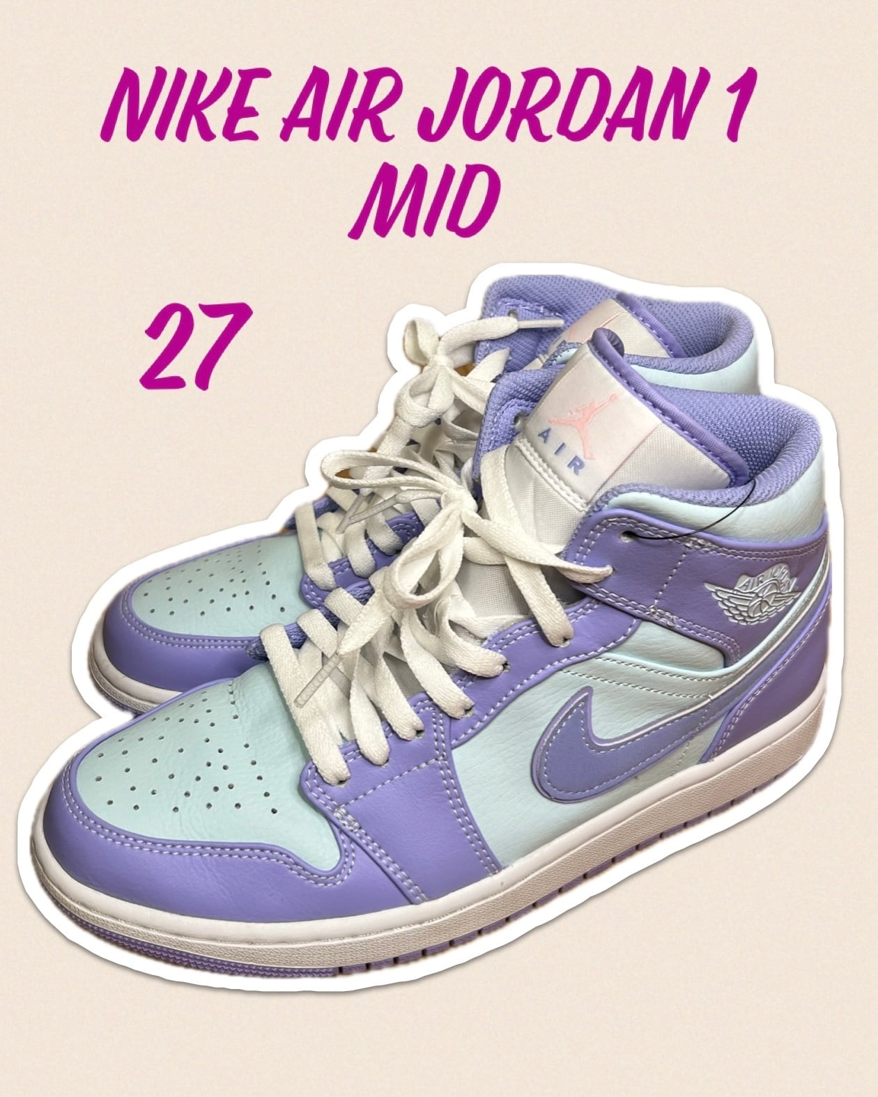 Nike air Jordan 1 mid/ ナイキエアージョーダン１ミッド（パープル ...