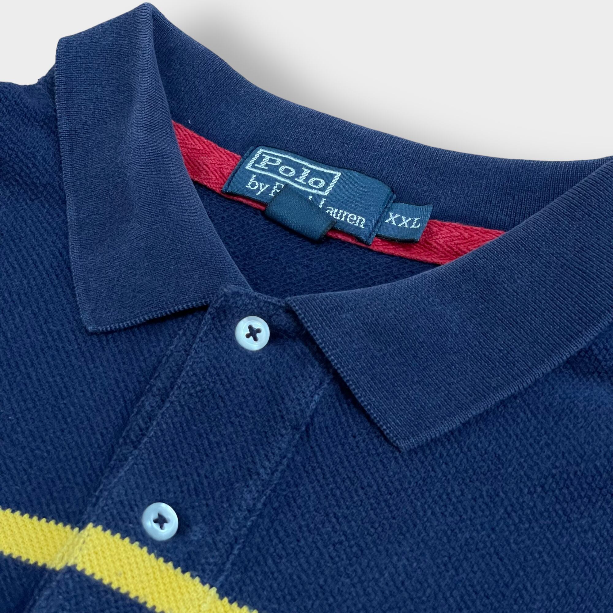 POLO RALPH LAURENXXL ビッグシルエット ポロシャツ 切替 刺繍ロゴ