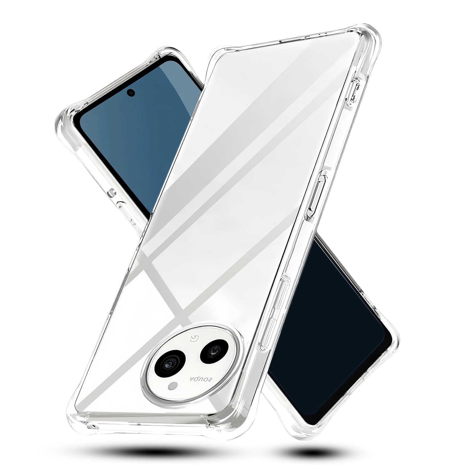 対応 AQUOS R9/R10用の ケース クリア SH-51F/SH-51E用のカバー TPU 超薄型 超軽量 耐衝撃 エアバッグ 滑り止め すり傷防止 薄型 軽量 シェル スリム 携帯便利(透明)