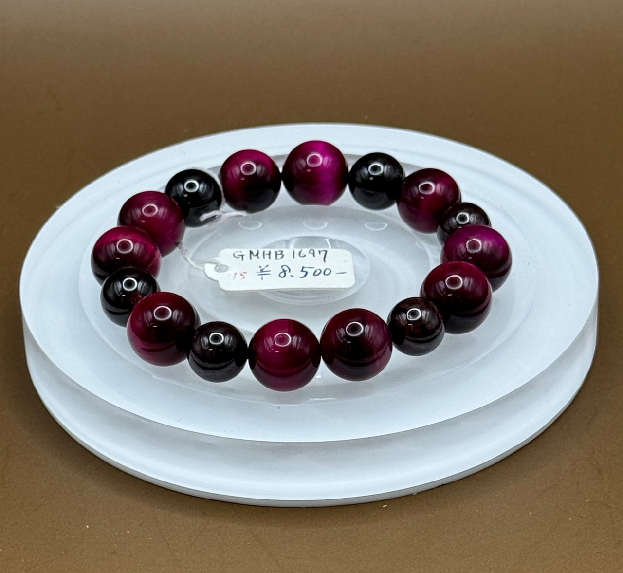 魅力と直感を高める神秘の輝き|MIKI-JEWELRY パープルタイガーアイブレスレット|10mm/16cm |Purple Tiger Eye Bracelet|