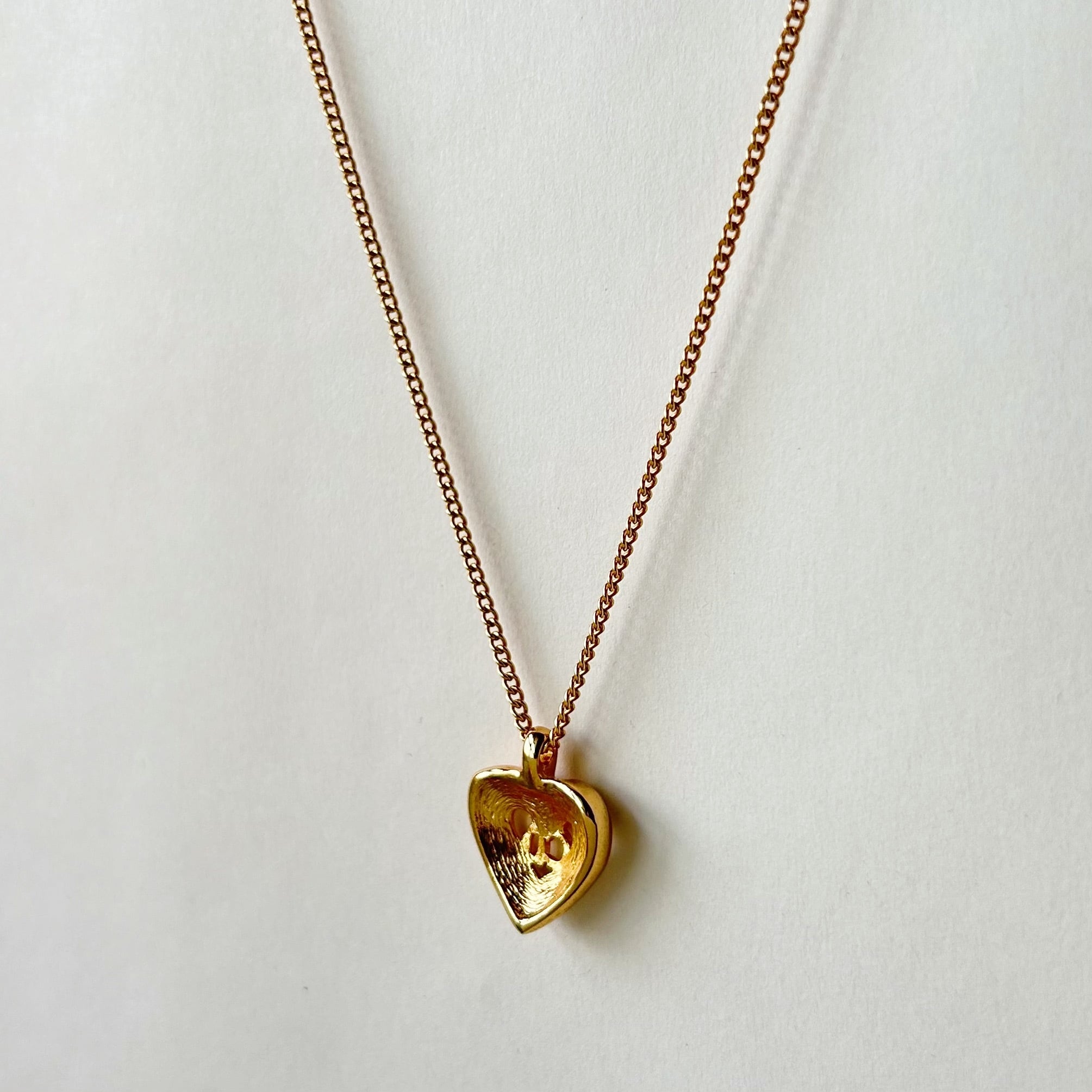 N5152】Christian Dior logo heart rhinestone necklace/クリスチャン