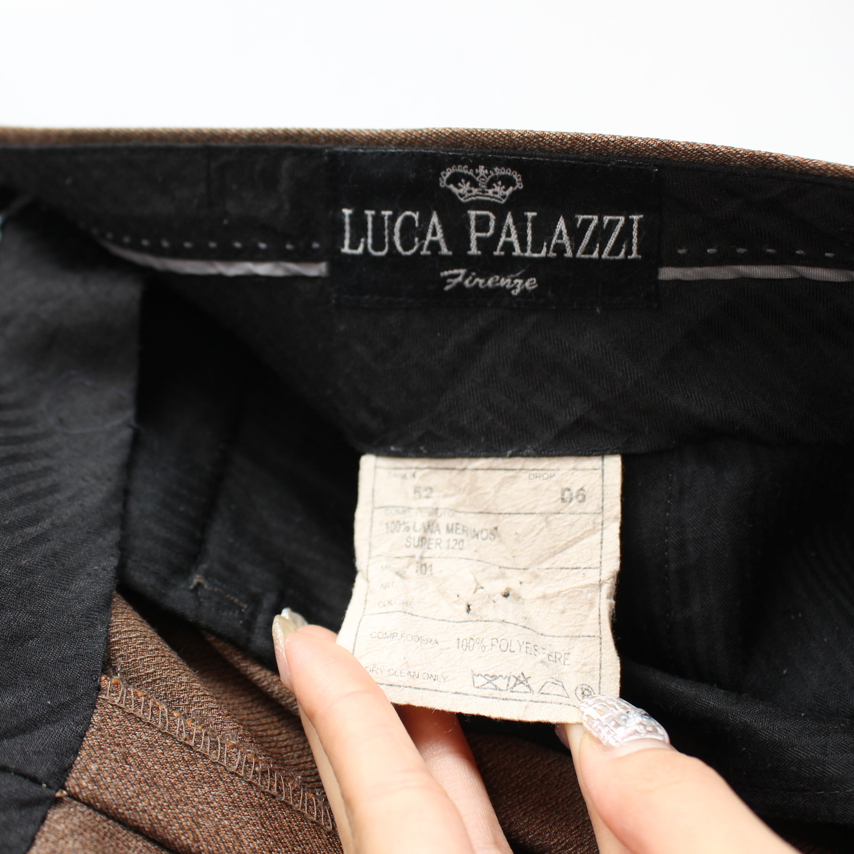 EU VINTAGE LUCA PALAZZI SUPER120's TUCK DESIGN WOOL SLACKS PANTS