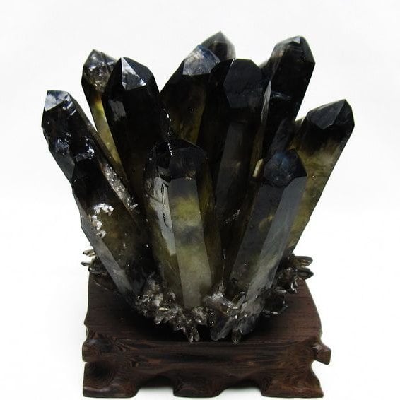 モリオン クラスター 黒水晶 原石 台座付属 一点物 182-8416