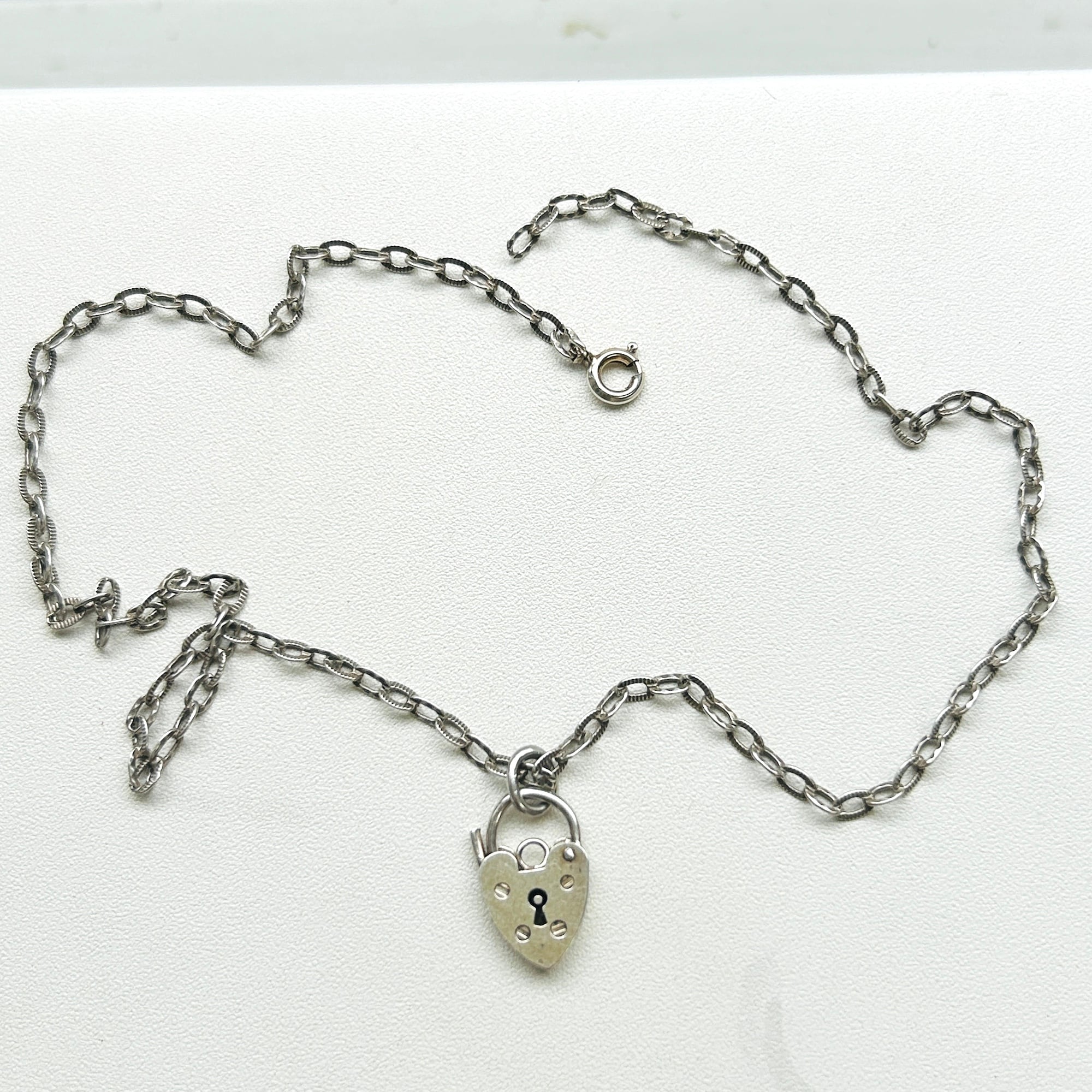 フランスシルバー800 チェーン＆英国パドロックハート | Milo Antiques