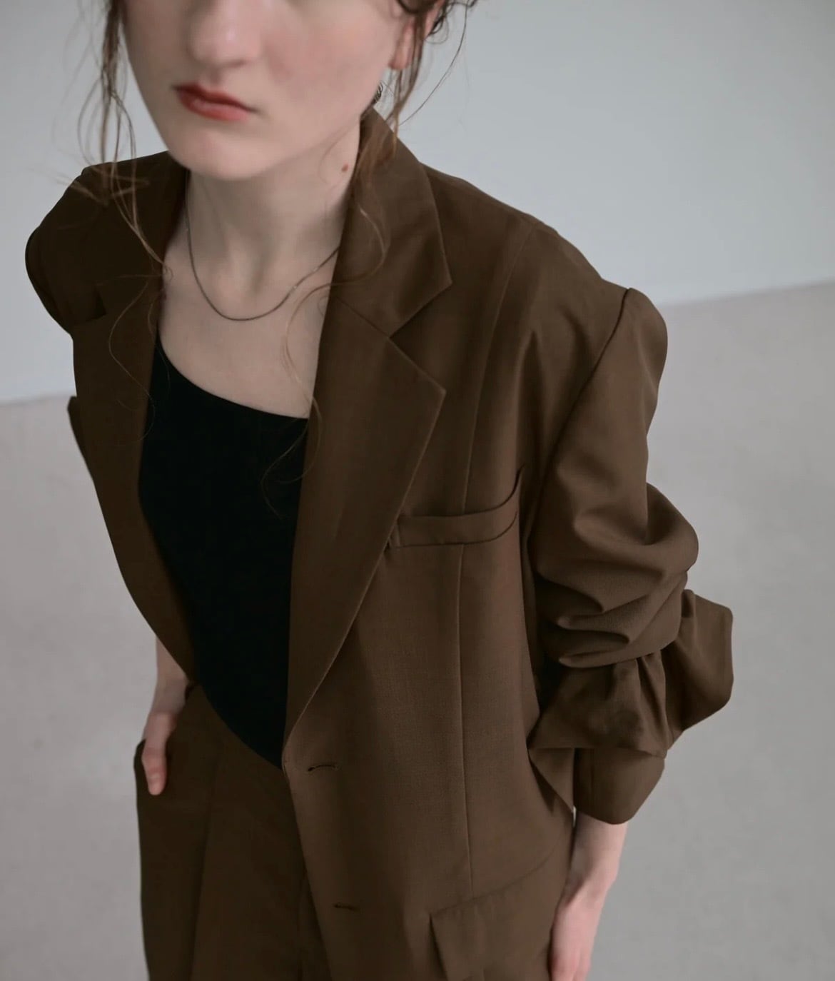 【 HERENCIA 】Tailored Jacket & Scrunchie Set
