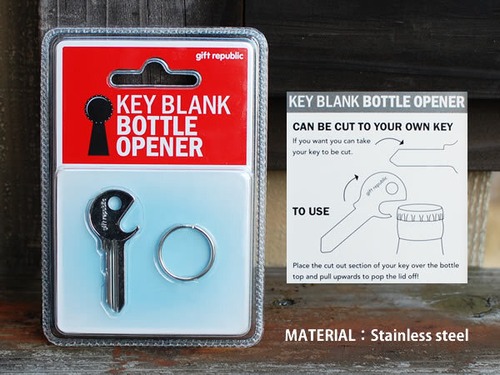 Key Blank Bottle Opener キーブランクボトルオープナー キーホルダー アウトドア 栓抜き DETAIL