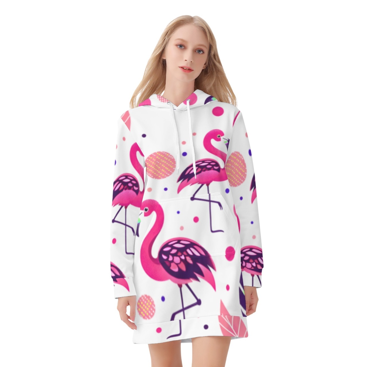 Women's Casual Hoodie Midi Dress 4290