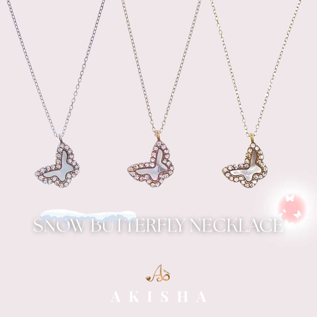 Snow Butterfly Necklace