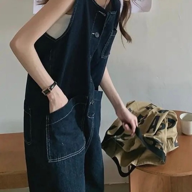 デニムオールインワン