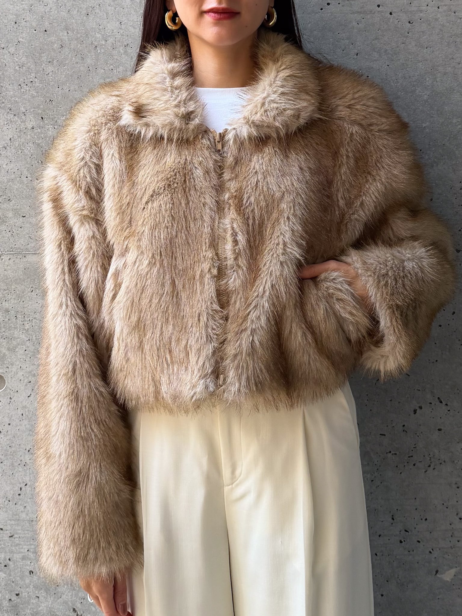 新色追加／FAUX FUR SHORT JK（ﾌｪｲｸﾌｧｰｼｮｰﾄｼﾞｬｹｯﾄ）【7543087】 | CIEL'AIR