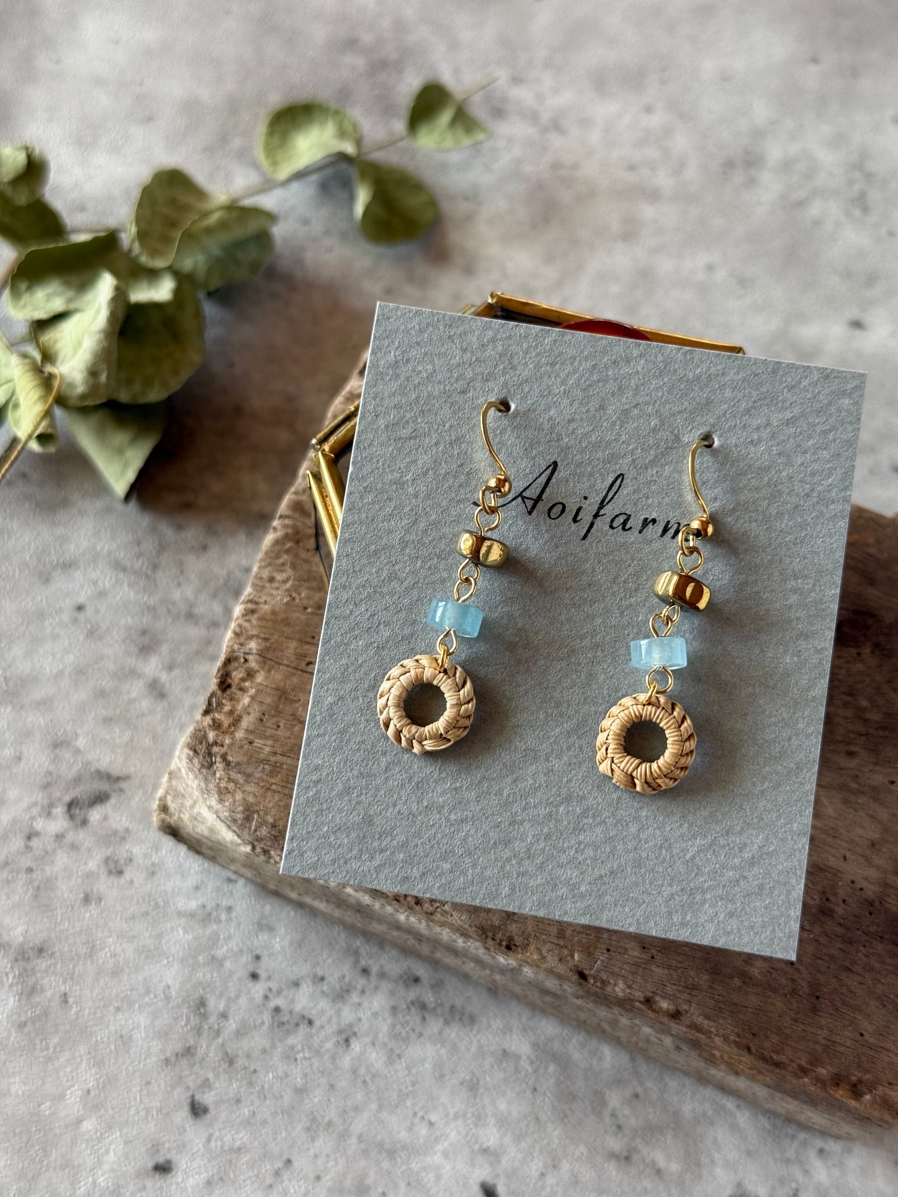 rin. アダン×アクアマリン ピアス | AOIFARM