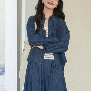 button-front denim shirt　J00486