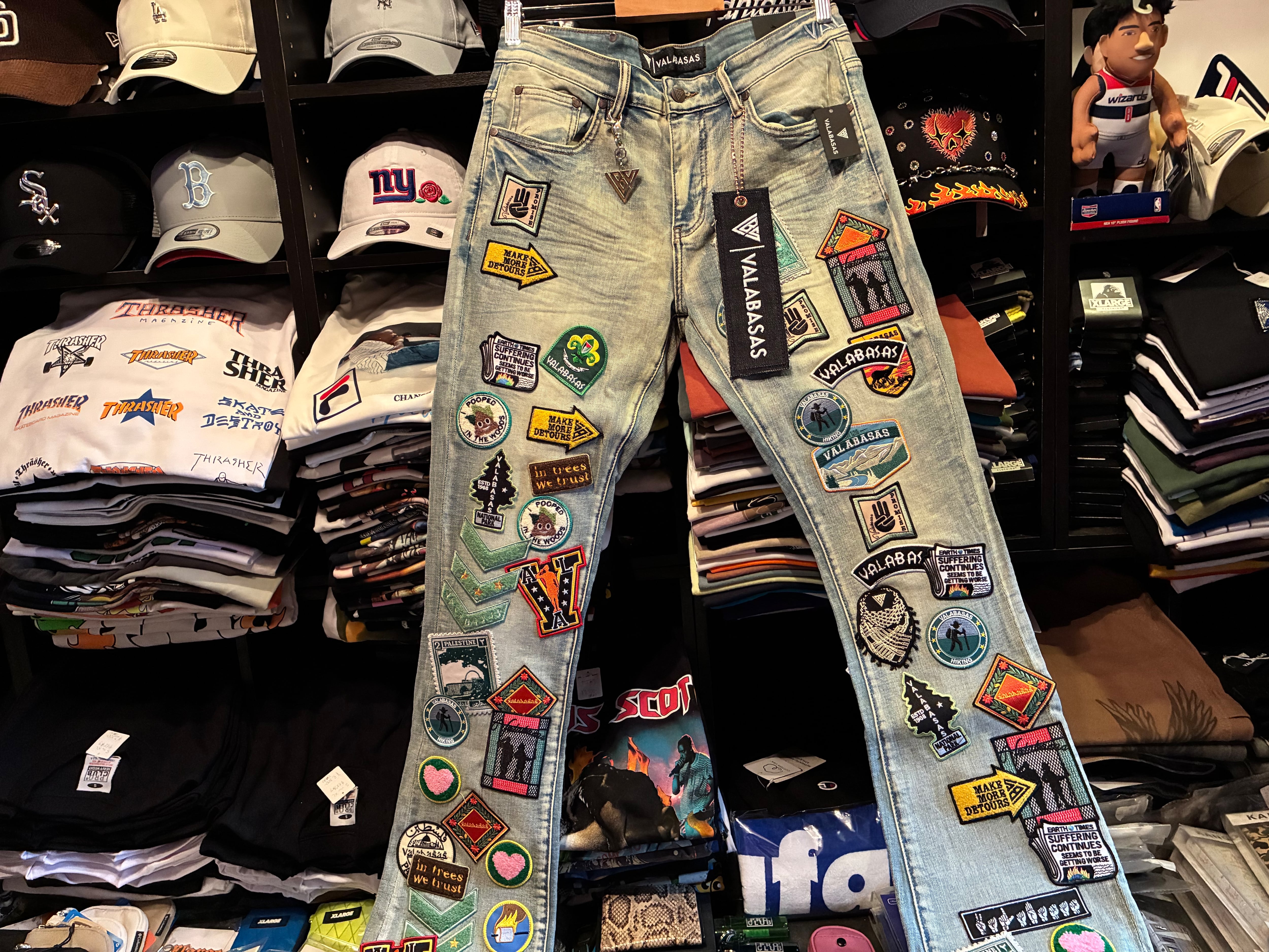 VALABASAS PUNCTURED STACKED DENIM (VLBS-VJ3-1063:BLACK) バラバサス