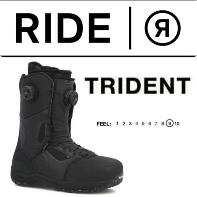 22 23 Ride Trident スノーボード スノボ ブーツ ライド トライデント カービング パウダー 地形遊び パーク キッカー メンズ レディース 熱成型 トリプルボア トリプルboa ボア ダイヤル式 ダイアル式 Snowboardshop Mds