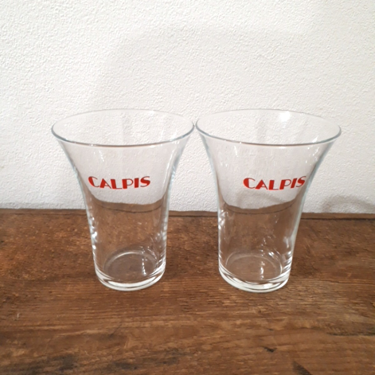 昭和レトロ CALPIS カルピス 朝顔グラス 赤2点set | ちゃぶ台と
