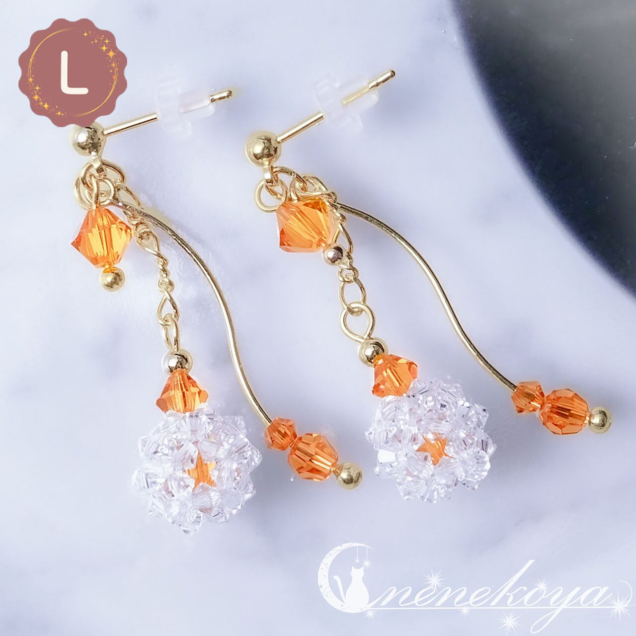 マザーオブパールのピアス flower | nenekoya