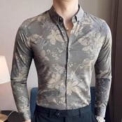 floral print slim business shirt 00270